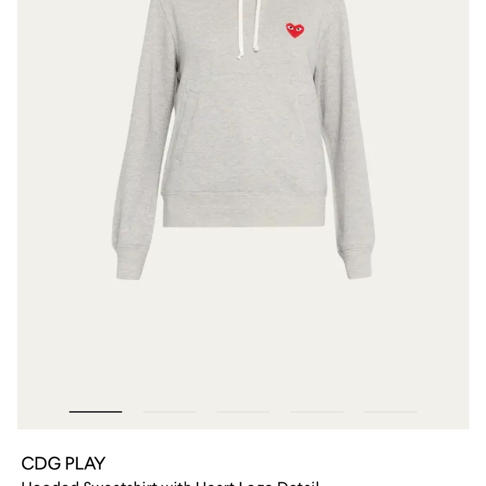 Comme des Garcons Gray Hoodie with Red Heart